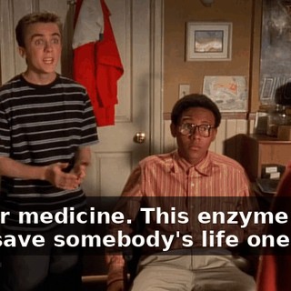 It's for medicine. This enzyme could help save somebody's life one day.