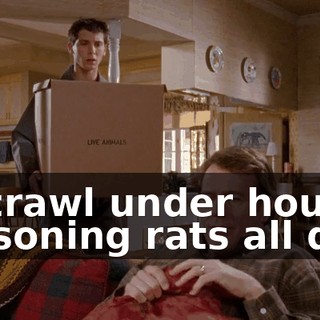 to crawl under houses poisoning rats all day.