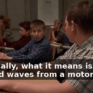 Basically, what it means is the sound waves from a motorcycle