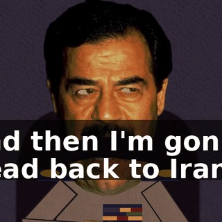 and then I'm gonna head back to Iran.