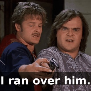 I ran over him.