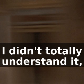 I didn't totally understand it,