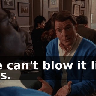 We can't blow it like this.