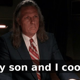 My son and I cook.