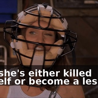 And she's either killed herself or become a lesbian.