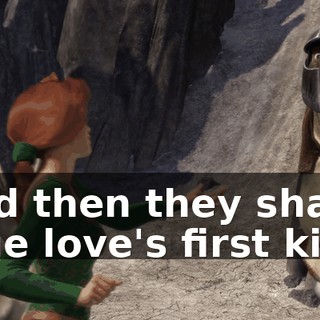 and then they share true love's first kiss.