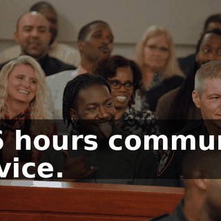 - 16 hours community service.