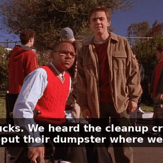 This sucks. We heard the cleanup crew's gonna put their dumpster where we skate.