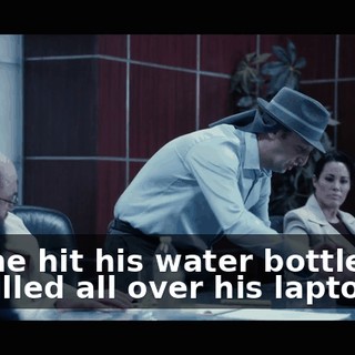 but he hit his water bottle and it spilled all over his laptop."