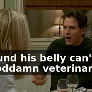around his belly can't be a goddamn veterinarian!