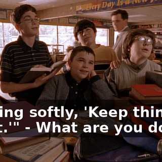 - saying softly, 'Keep things quiet.'" - What are you doing?
