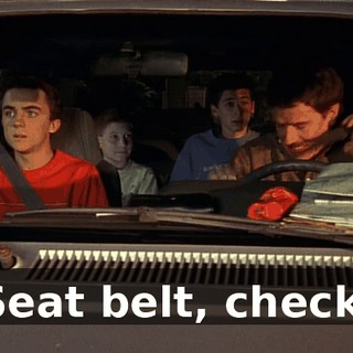 Seat belt, check.