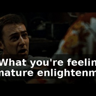 No. What you're feeling is premature enlightenment.