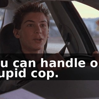 You can handle one stupid cop.