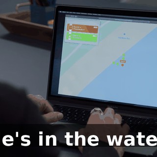 He's in the water.