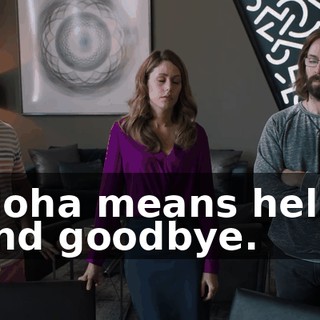 aloha means hello and goodbye.