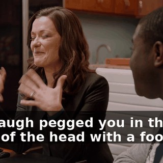 Harbaugh pegged you in the back of the head with a football.