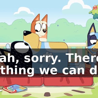 Yeah, sorry. There's nothing we can do.