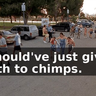 I should've just given birth to chimps.