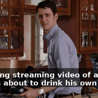 keeping streaming video of a man who's about to drink his own urine