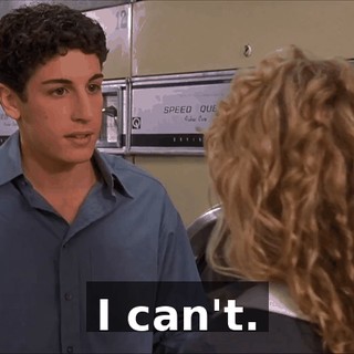I can't.