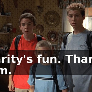 Charity's fun. Thanks, Mom.
