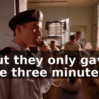 but they only gave me three minutes,