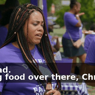 So sad. - Dog food over there, Chrissy.