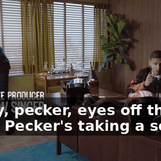 - Hey, pecker, eyes off the hog! Pecker's taking a selfie.