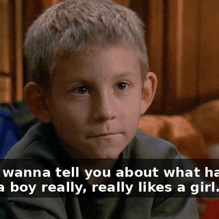Now, I wanna tell you about what happens when a boy really, really likes a girl.
