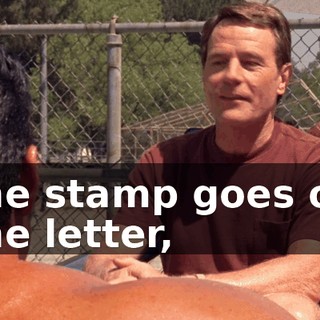 the stamp goes on the letter,