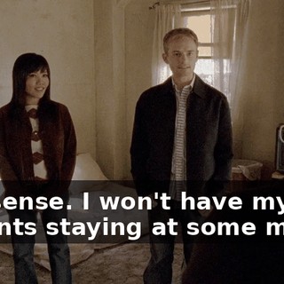 Nonsense. I won't have my parents staying at some motel.