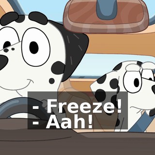 - Freeze! - Aah!