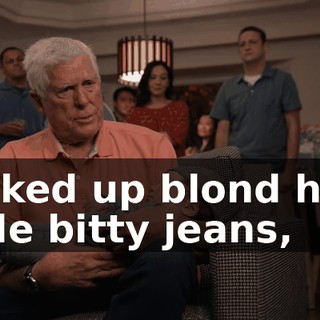 Spiked up blond hair, little bitty jeans,