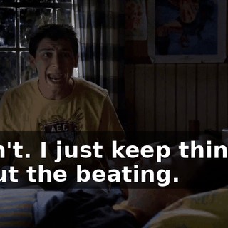 I can't. I just keep thinking about the beating.