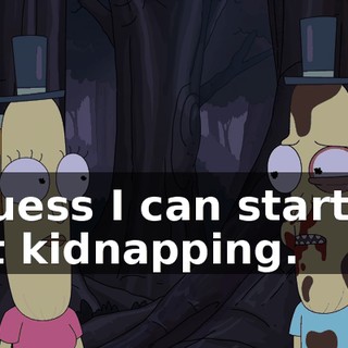 I guess I can start by not kidnapping.