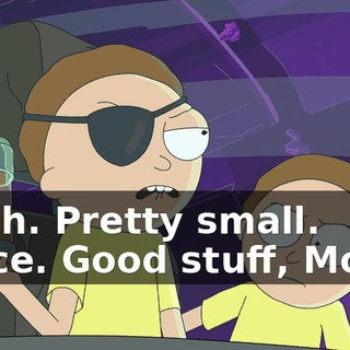 - Huh. Pretty small. - Nice. Good stuff, Morty.