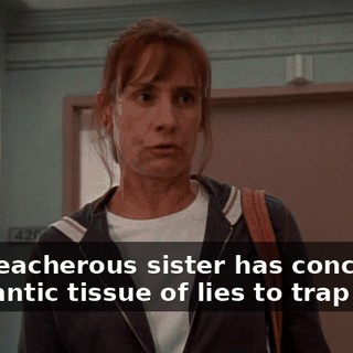 My treacherous sister has concocted a gigantic tissue of lies to trap me,