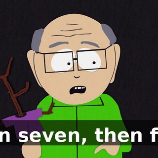 then seven, then five.