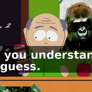 Do you understand? - I guess.