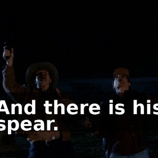 And there is his spear.
