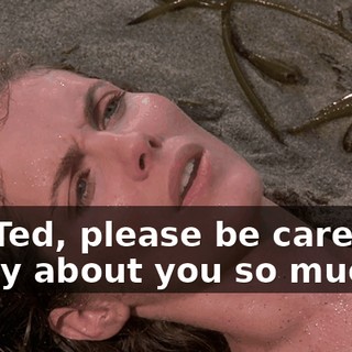 Oh, Ted, please be careful. I worry about you so much.