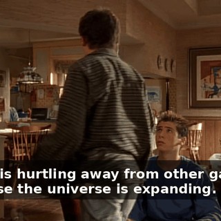 which is hurtling away from other galaxies because the universe is expanding.