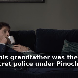 How his grandfather was the chief of secret police under Pinochet?