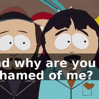 And why are you so ashamed of me?