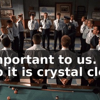 - Important to us. - So it is crystal clear.