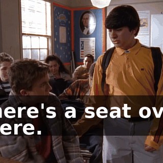 There's a seat over there.