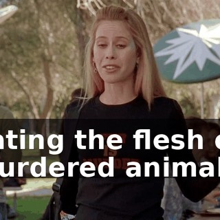 eating the flesh of murdered animals.