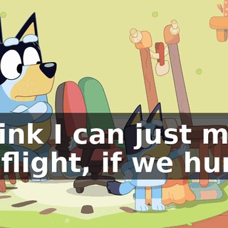 I think I can just make my flight, if we hurry.