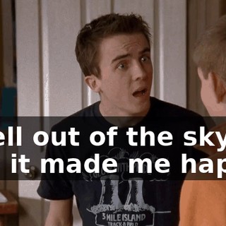 It fell out of the sky, and it made me happy!